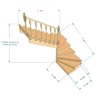 №3.1.2.0. Лестница с разворотом на 180 градусов, с забежными ступенями