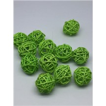Ротанговые шары 3см В упак 12 шт. Цвет: светло-зеленый (apple green)