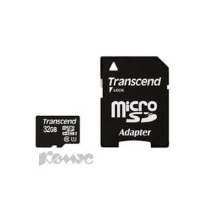 Карта памяти Transcend microSDHC 32GB Class10 UHS-I(TS32GUSDU1)+адап