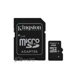 Карта памяти Kingston microSDHC 4GB Class 4(SDC4/4GB)