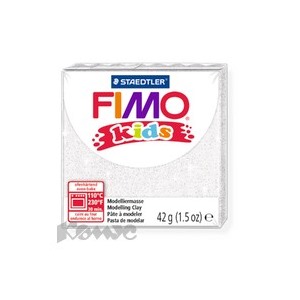 Глина полимерная блестящая белая, 42гр,FIMO,kids,8030-052