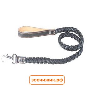 Поводок Collar круглое плетение со вставкой, черный (16*122см)