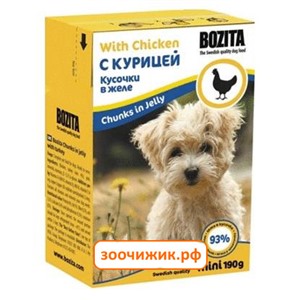 Консервы Bozita mini для щенков и собак кусочки в желе с курицей (190гр)