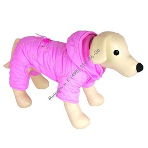 DEZZIE Комбинезон для собак розовый на флисе с капюшоном 45 см