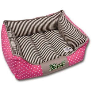 Катсу Лежак "Америка" с бортом розовый (разм.S)  45х35х21(cm)