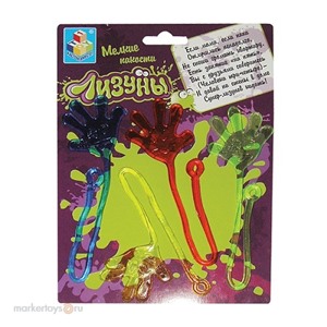 Лизун 1toy Т52277 Шлепок 15см. 4шт. на блист.