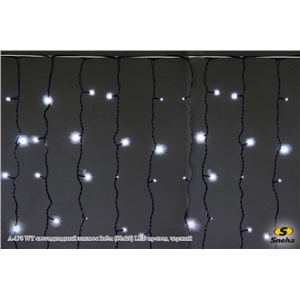  Sneha A-143A WT светодиодный занавес 2х3м 440 LED провод черный