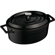  LAVA Литая чугунная утятница с крышкой LAVA BLACK 23x29см