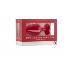 Анальная пробка OUCH! Extra Large Diamond Butt Plug Red SH-OU183RED