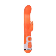 Оранжевый вибратор с клиторальной стимуляцией INSTYLE DUO VIBRATOR 5.5INCH - 14 см.