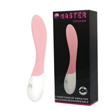 Нежно-розовый перезаряжаемый вибратор Master Orgasm - 20 см.