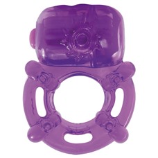 Фиолетовое эрекционное виброкольцо VIBRATING COCK RING KINKY