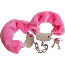 Металлические наручники с мехом Luv Bonds Pink 96291PINK