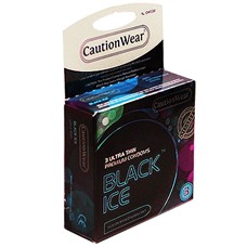 Презервативы ультратонкие Caution Wear Black Ice (3 шт)