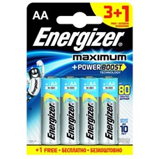 Батарейки Energizer MAX типа E91/AA - 4 шт. (3+1 в подарок)