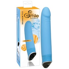 Голубой вибратор Smile Happy - 22 см.