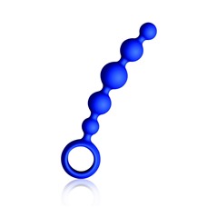 Малая анальная цепочка Joyballs Wave синего цвета - 17,5 см.