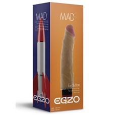 Реалистичный мультискоростной вибратор без мошонки Mad Rocket - 20,5 см.