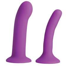 Набор из 2 фиолетовых насадок для пояса харнесс Incurve Silicone G-spot Duo Dildo Set