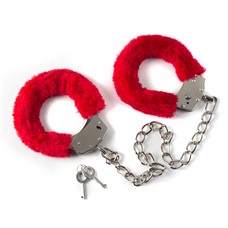 Меховые оковы на ноги BONDAGE красные 1020-02lola