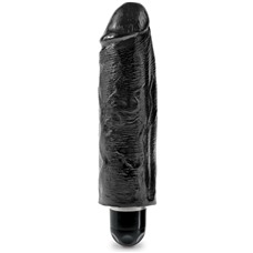 Чёрный вибратор-реалистик 6  Vibrating Stiffy - 17,8 см.