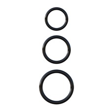 Набор из трех черных эрекционных колец Silicone 3-Ring Stamina Set