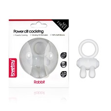 Белое виброкольцо для пениса Power Rabbit Clit Cockring