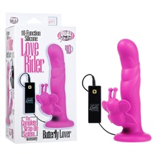 Силиконовый вибратор Love Rider Butterfly Lovers Pink 18 см