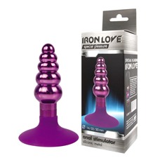 Рельефная анальная втулка Iron Love 9 см.
