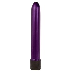 Фиолетовый классический вибратор RETRO ULTRA SLIMLINE - 17 см.