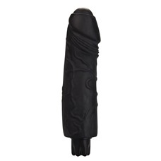 Чёрный вибратор Realistic Skin Vibrator Big - 22 см.