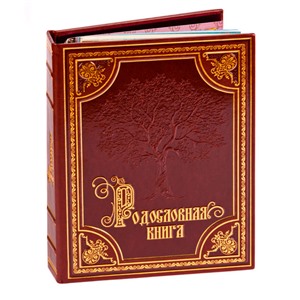 Родословная книга Изысканная эко-кожа с золотой росписью (подар.упак) 