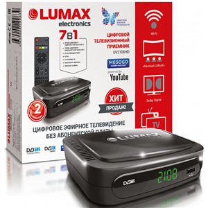 ТВ приставка DVB-T2 Lumax DV2108HD USB, AV OUT, Full HD, TimeShift, дисплей