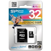 Карта памяти MicroSDHC 32 Gb Silicon Power class 10 SP032GBSTH010V10SP