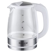 Чайник DELTA LUX DL-1204W белый 2200Вт, 1.7 л, стекло