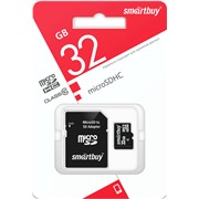 Карта памяти MicroSDHC 32 Gb SmartBuy class 10 LE  SB32GBSDCL10-01LE