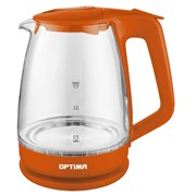 Чайник OPTIMA WEK-1718G orange 2200Вт, 1,7л, закр. спираль, стекло, LED