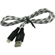 Кабель SmartBuy (iK-520cm-2-k) Apple 8 pin белый, нейлон,  2 м, 2A
