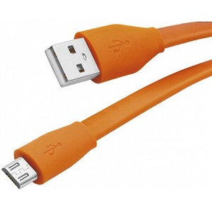 Кабель OLMIO (038702) micro USB оранжевый, 1 м, 2.1A плоский ток 2,1 А