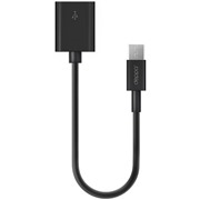 Кабель Deppa (72110) OTG адаптер USB - micro USB, черный,  0.15м