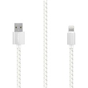 Кабель Rombica (IL-05) Apple 8-pin белый, 1 м, MFI, оплетка под кожу