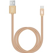 Кабель BoraSCO (34452) micro USB золото, 1 м, 3A,  нейлоновая оплетка