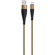 Кабель OLMIO (039055) Solid micro USB капучино, 1.2 м, 2.1A  усиленный