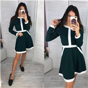 Платье green с белой линией SH110