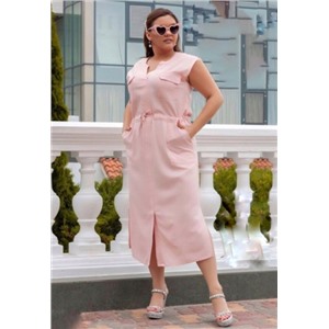 Платье миди SIZE PLUS Хб pink KH110