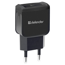Зарядное устройство сетевое (220 В) DEFENDER UPC-21, кабель microUSB 1 м, выходной ток 2,1 А, черное, 83581 ОЗ