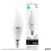  Gauss Лампа Gauss LED Elementary Candle Tailed 6W E14 4100K 1/10/50 (LD34126)