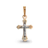 Крест золотой гравированный № 12716, золото 585°