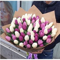 Букет микс из 75 тюльпана