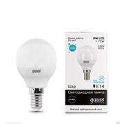  Gauss Лампа Gauss LED Elementary Globe 8W E14 4100K  (53128)